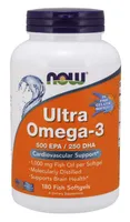 NOW Foods - Ultra Omega-3 (w Żelatynie Rybiej), 180 kapsułek miękkich