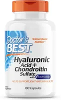 Doctor's Best - Hyaluronic Acid + Chondroitin Sulfate, BioCell Collagen, 180 Capsules