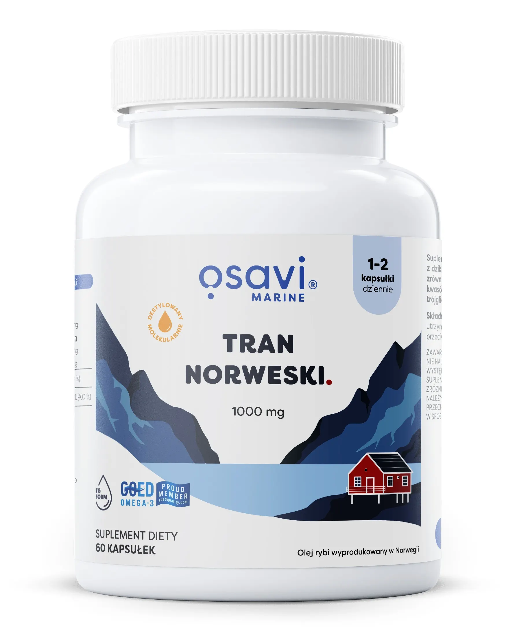 Tran Norweski Kapsułki, 1000mg (Cytryna) - 60 softgels
