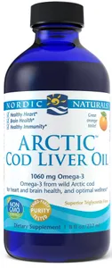 Nordic Naturals - Arctic Cod Liver, Tran z Dorsza, 1050mg, Smak Pomarańcza, Płyn, 237 ml  