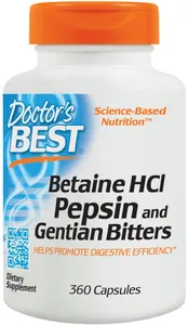Doctor's Best - Betaina HCL + Pepsyna, 360 kapsułek