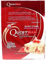 Quest Nutrition - Quest Bar, Baton Proteinowy, Strawberry Cheesecake, 12 Batonów x 60g