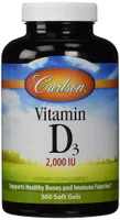 Carlson Labs - Vitamin D3, 2000 IU, 360 Softgeles