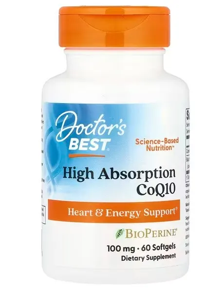 Doctor's Best - Koenzym Q10 z Bioperyną, 100 mg, 60 kapsułek miękkich