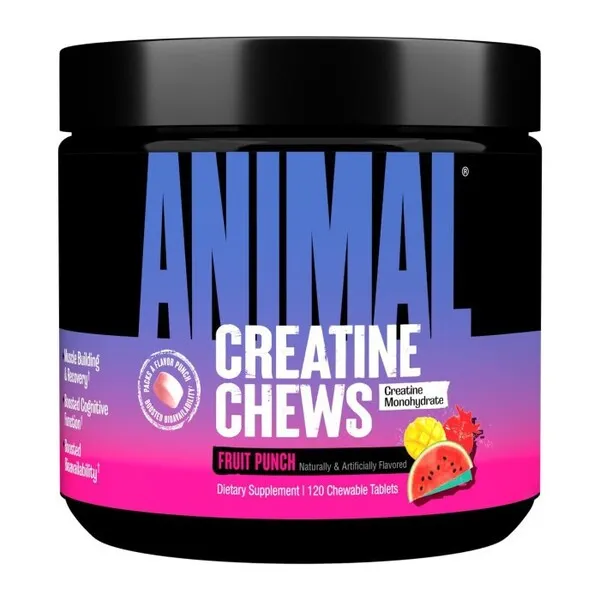 Animal - Kreatyna, Monohydrat, Fruit Punch, 120 tabletek do żucia