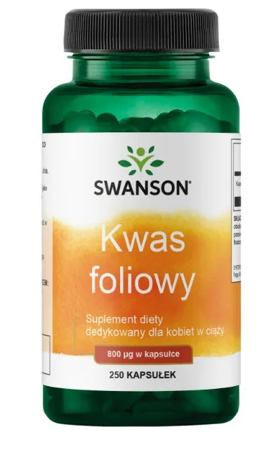  Kwas Foliowy, 800mcg - 250 vcaps (EAN 087614010359)