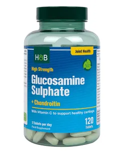 Holland & Barrett - Siarczan Glukozaminy + Chondroityna, Wysoka Moc, 120 tabletek