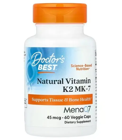 Doctor's Best - Vitamin K2 MK7 + MenaQ7, 45mcg, 60 capsules
