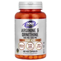 NOW Foods - Arginina i Ornityna, 500/250, 100 kapsułek