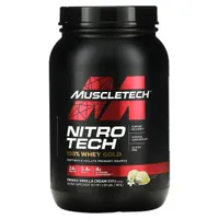MuscleTech - Nitro-Tech 100% Whey Gold Protein Powder, French Vanilla Cream, Powder, 907g