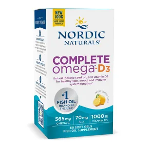Nordic Naturals - Complete OmegaD3, 565mg, Cytryna, 120 kapsułek miękkich