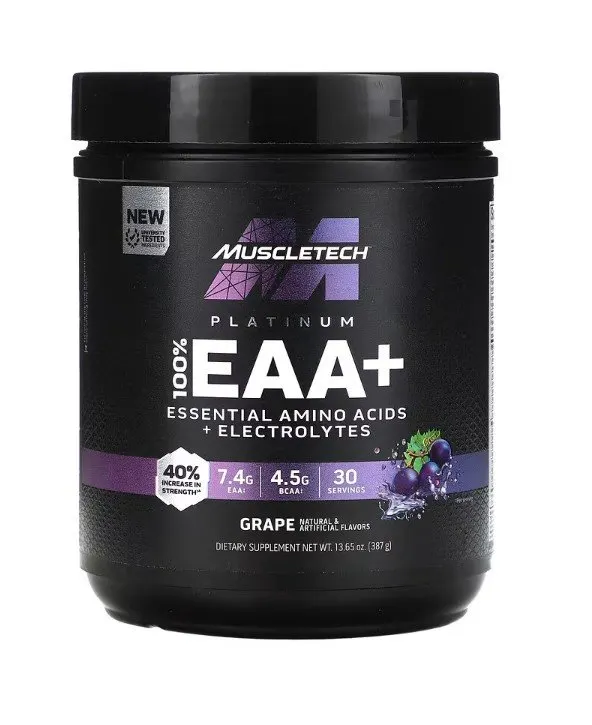 MuscleTech - Platinum 100% EAA+, Winogrono, Proszek, 387g