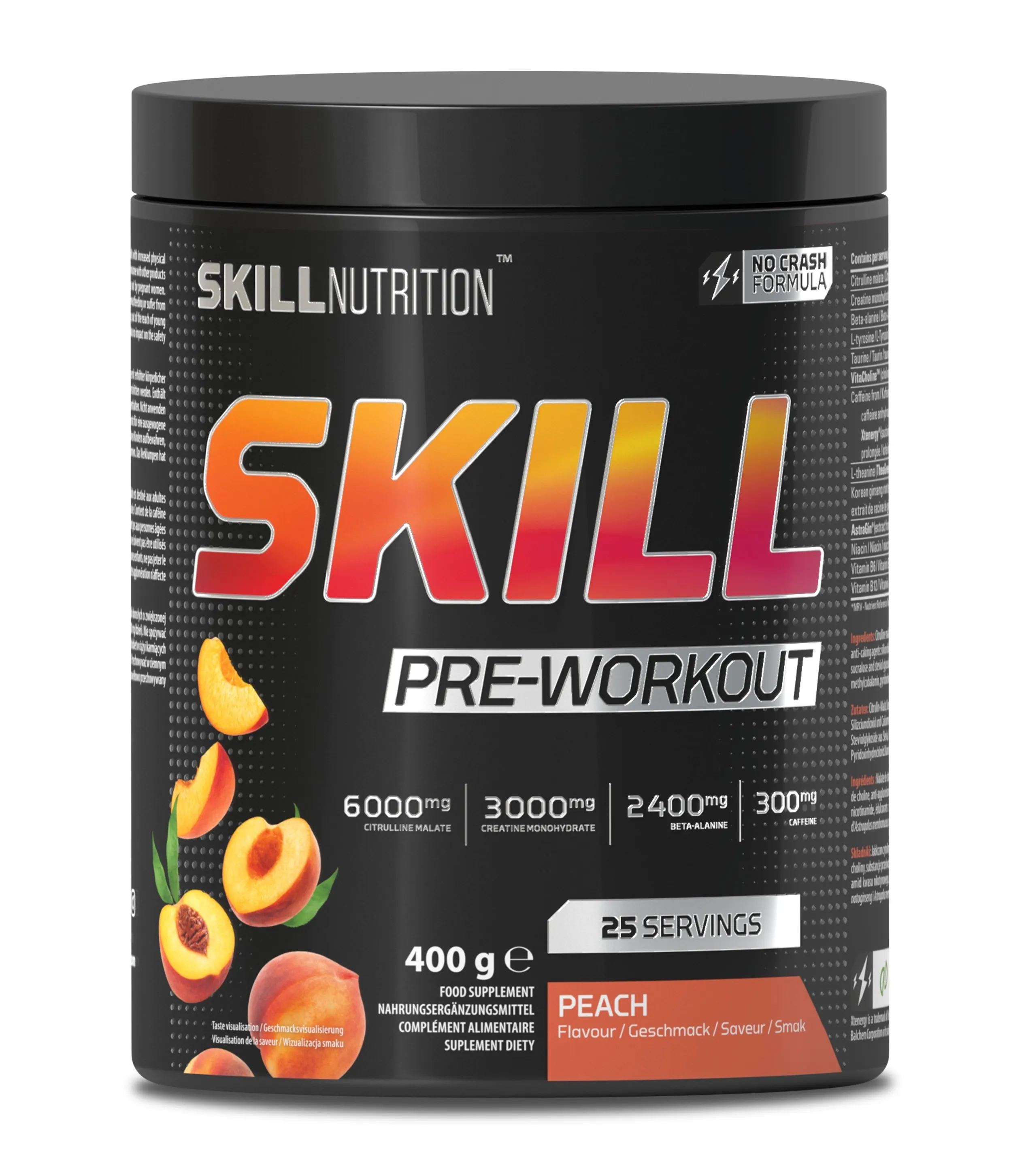 Skill Nutrition - Przedtreningówka, Pre-Workout, Brzoskwinia, Proszek, 400g