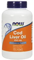 NOW Foods - Cod Liver Oil, Tran z Dorsza, 650mg, 250 kapsułek