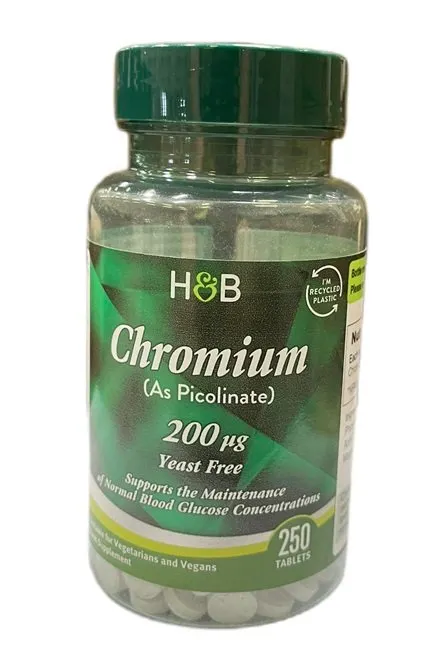 Holland & Barrett - Pikolinian Chromu, 200µg, 250 tabletek