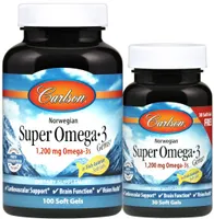 Carlson Labs - Norwegian Super Omega-3 Gems, 1200mg, 100 + 30 Softgeles