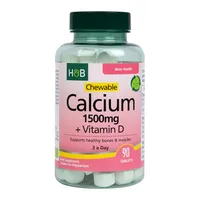 Chewable Calcium + Vitamin D, 1500mg - 90 tabs 