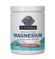 Garden of Life - Dr. Formulated Whole Food, Magnesium, Raspberry Lemon Flavor, Powder, 198g