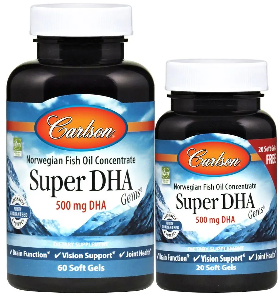 Carlson Labs - Super DHA Gems, 1200mg, 60 + 20 kapsułek miękkich