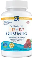 Nordic Naturals - Vitamin D3+K2, Pomegranate Flavor, 60 gummies