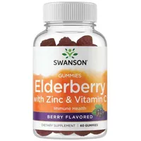Swanson - Black Elderberry + Zinc + Vitamin C, Berry, 60 gummies