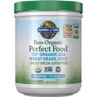 Garden of Life - Raw Organic Perfect Food 100% Organic USA Wheat Grass Juice, Proszek, 240g