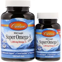 Carlson Labs - Super Omega-3 1200mg, Wild Caught, 100 + 30 Softgeles