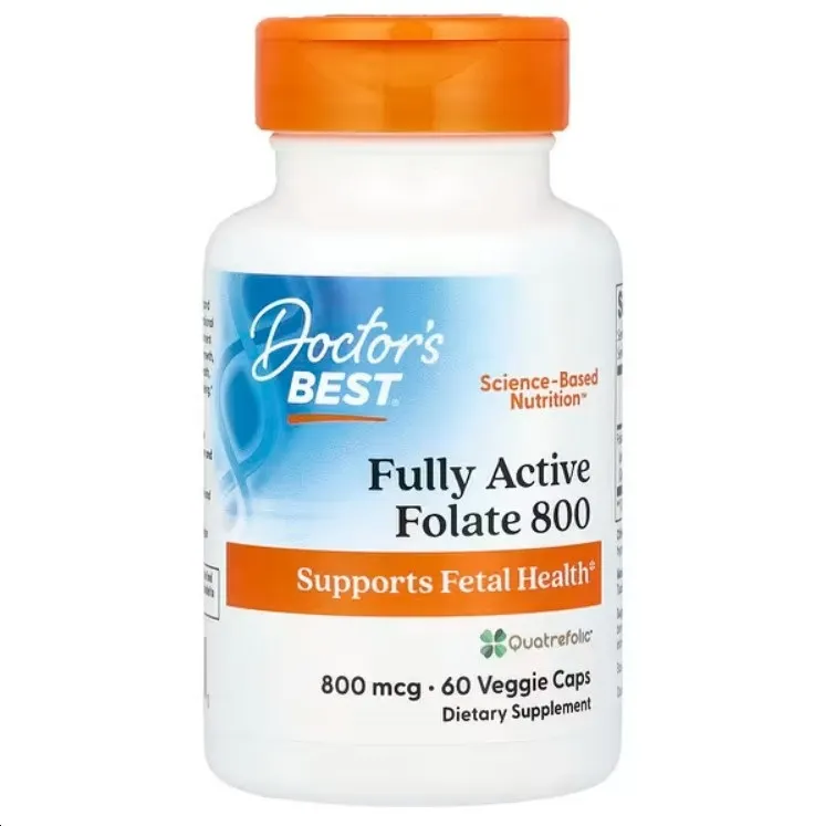 Doctor's Best - Kwas Foliowy 800 z Quatrefolic, 800µg, 60 vkaps
