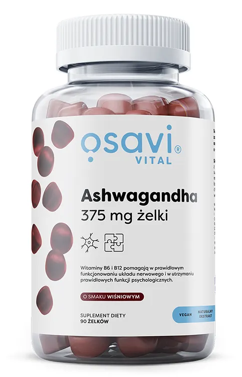 Osavi - Ashwagandha 375 mg, Wiśnia, 90 żelek