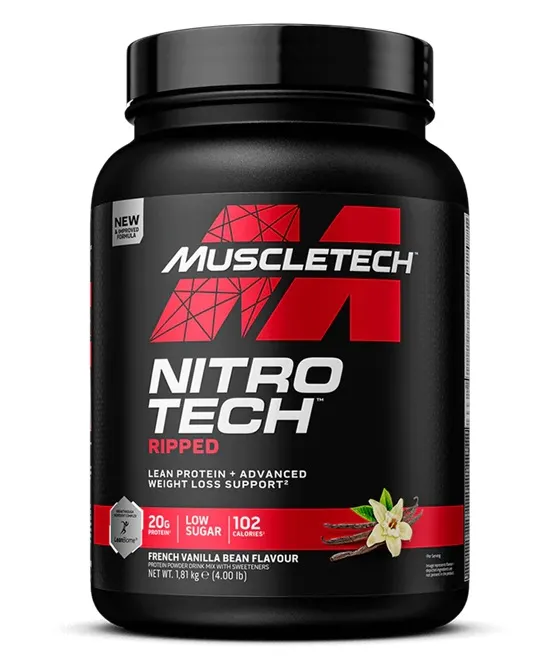 MuscleTech - Odżywka Białkowa, Nitro-Tech Ripped, French Vanilla Bean, Proszek, 1810g