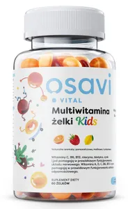 Osavi - Multiwitamina Żelki Kids, Pomarańcza Malina Cytryna, Bez cukru, 60 żelki