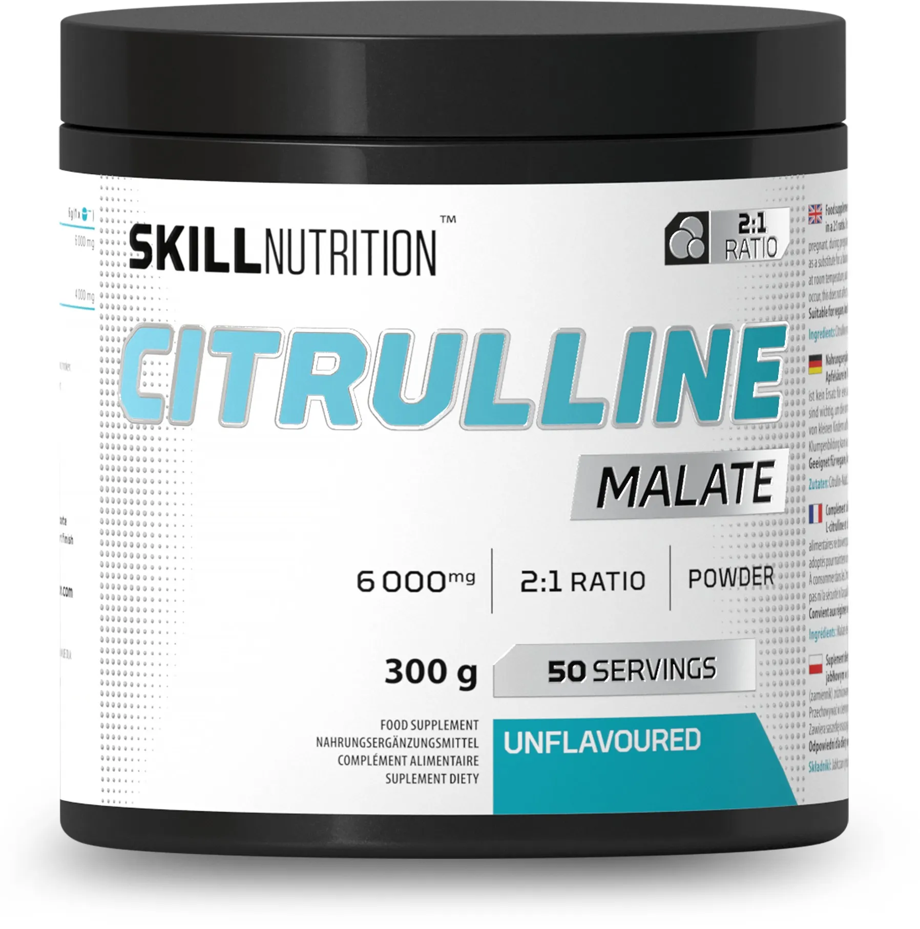 Skill Nutrition - Jabłczan Cytruliny, 2:1, Bezsmakowy, Proszek, 300g