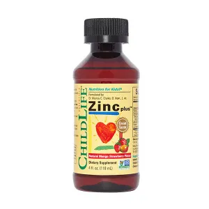 Child Life - Cynk, dla Dzieci, Natural Mango Strawberry, Płyn, 118 ml