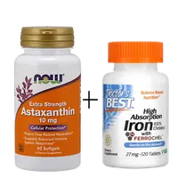 Astaxanthin 10mg 60 caps + Iron 27mg 120 tabs