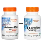 Fumaran L-Karnityny 855mg 60 vkaps + Astaksantyna + AstaPure 6mg 90 kaps