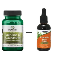 Spirulina i Astaksantyna Organic 120 vkaps + Propolis Plus Extract 60 ml
