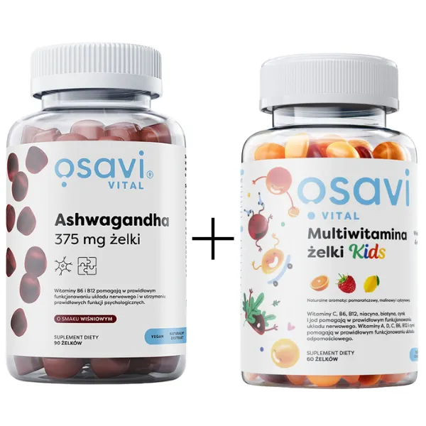 Natural Support and Energy Kit: Multivitamin for Children and Ashwagandha for Adults